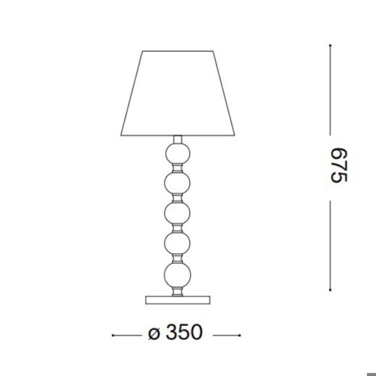 Queen tl1 big lampada da tavolo paralume tessuto glitter oro ideal lux