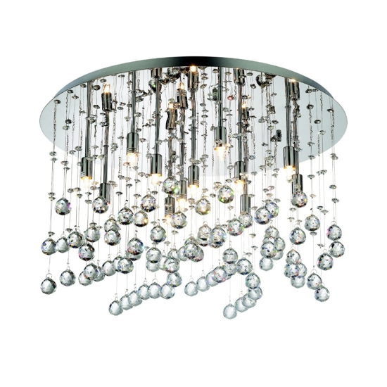 Moonlight pl15 cromo ideal lux plafoniera per salotto sfere di vetro cristallo