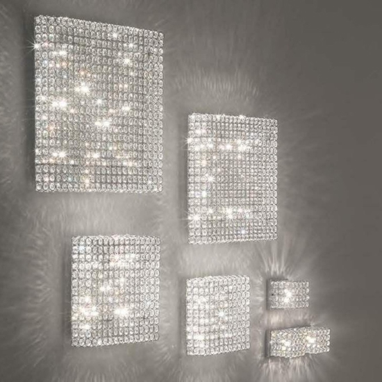 Admiral pl6 ideal lux plafoniera per camera da letto quadrata cromata cristalli trasparenti