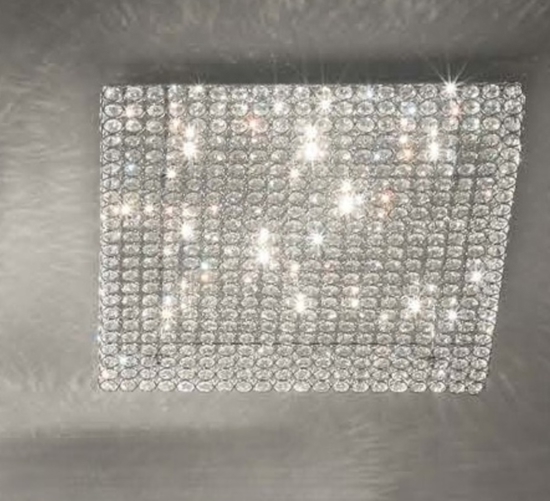 Admiral pl8 grande plafoniera per camera da letto quadrata con cristalli ideal lux