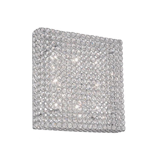 Admiral pl8 grande plafoniera per camera da letto quadrata con cristalli ideal lux