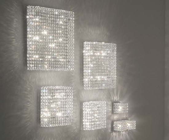 Admiral pl8 grande plafoniera per camera da letto quadrata con cristalli ideal lux