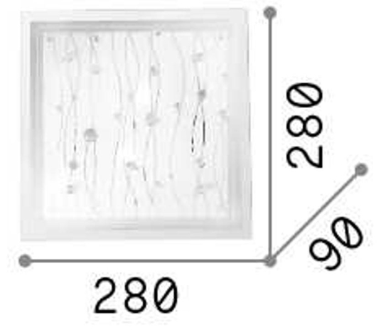 Ocean pl2 ideal lux plafoniera per camera da letto vetro 28cm