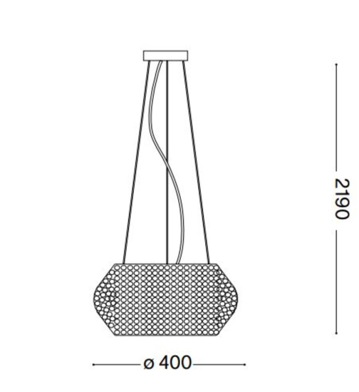 Pasha sp6 lampadario di cristallo classico stanza da letto ideal lux