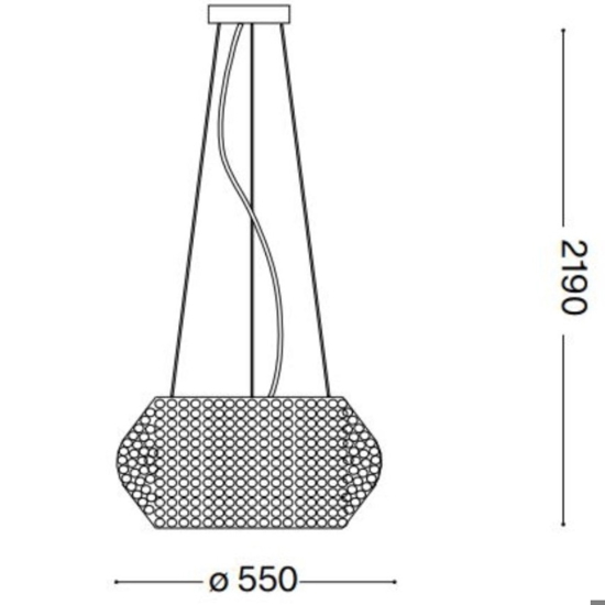 Pasha' sp10 ideal lux lampadario di cristallo design micro sfere