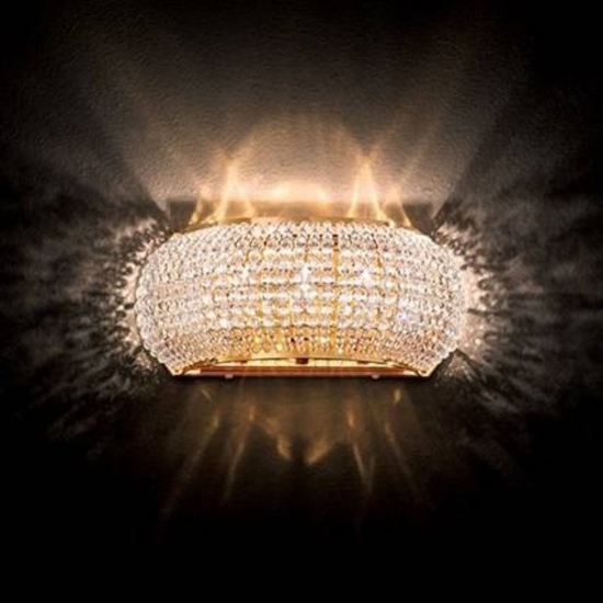 Pasha' ap3 applique cristallo oro lucido ideal lux