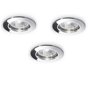Box 3 faretti da incasso jazz fi ideal lux rotondo cromo per cartongesso
