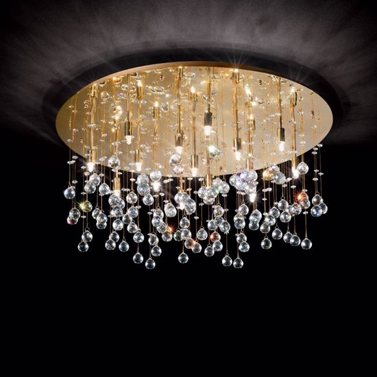 Moonlight pl15 oro ideal lux plafoniera sfere di vetro cristallo molato