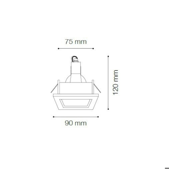 Funky fi alluminio ideal lux faretto quadrato da incasso per controsoffitto