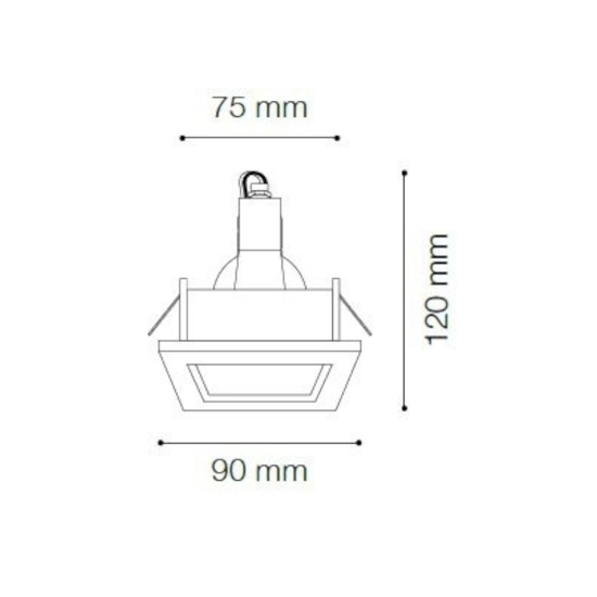 Ideal lux funky fi faretto quadrato da incasso per cartongesso cromo