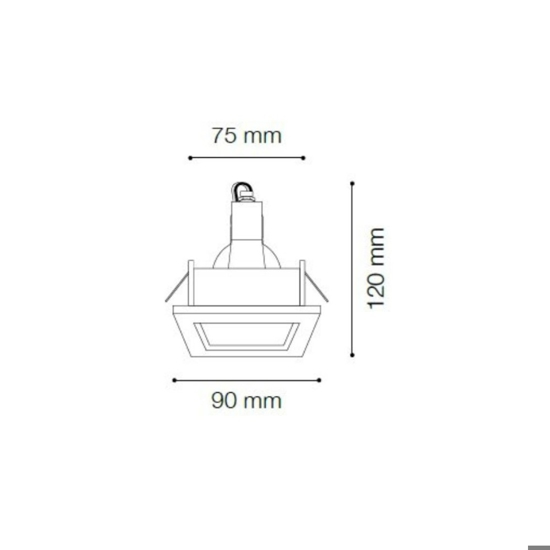 Funky fi ideal lux faretto quadrato da incasso brunito per controsoffitto