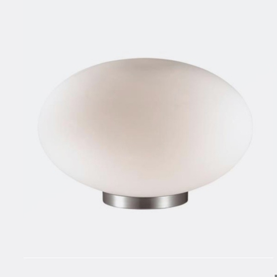 Candy tl1 d25 lampada da comodino sfera di vetro bianca ideal lux