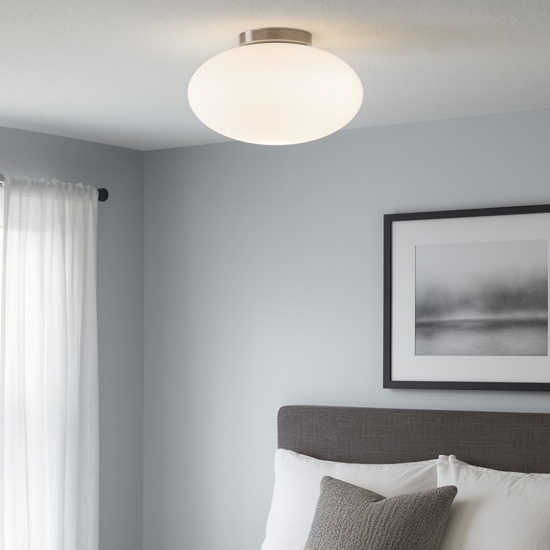 Candy pl1 d40 ideal lux plafoniera camera da letto 40cm sfera vetro bianco