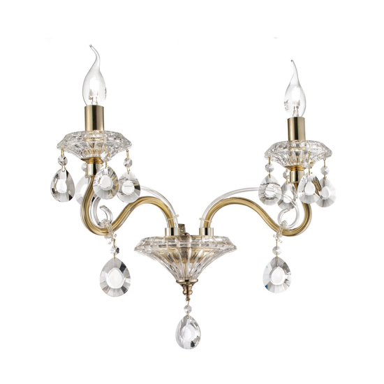 Negresco ap2 ideal lux applique cristallo oro due bracci