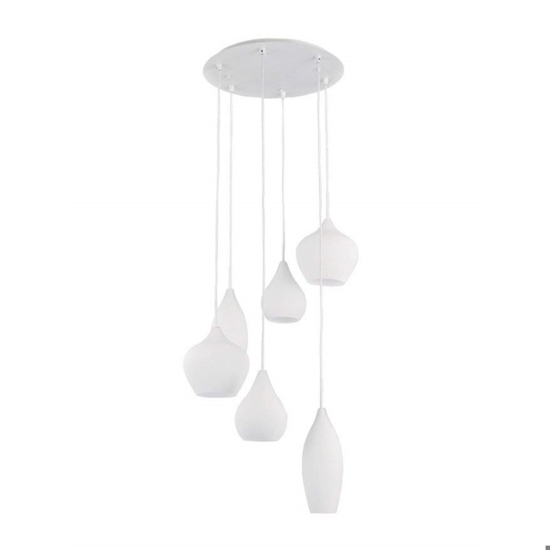 Soft sp6 lampadario bianco moderno ideal lux