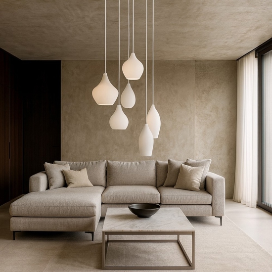 Soft sp6 lampadario bianco moderno ideal lux