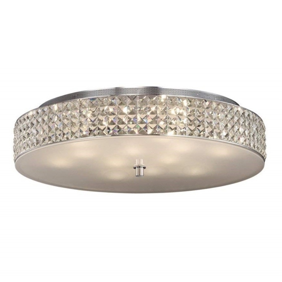 Roma pl12 grande plafoniera camera da letto 60cm rotonda cristalli molati ideal lux
