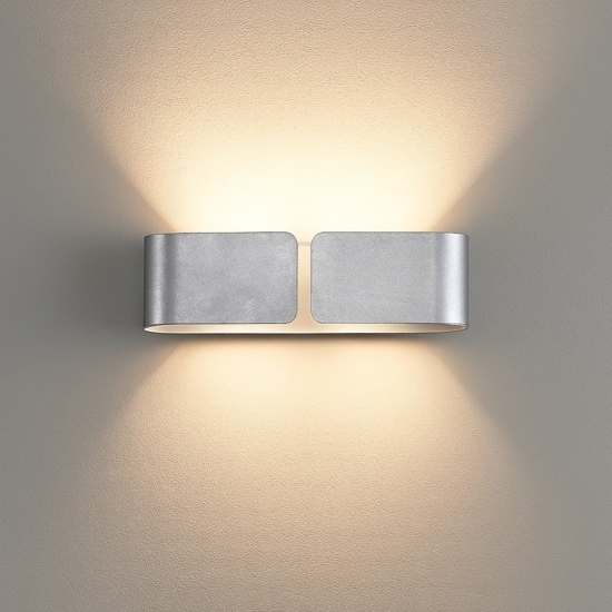 Ideal lux clip ap2 small applique da parete foglia argento