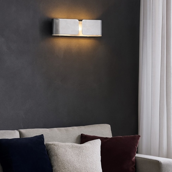 Ideal lux clip ap2 small applique da parete foglia argento