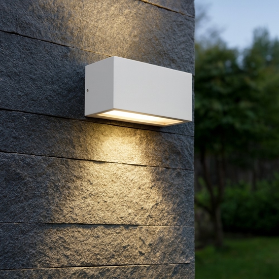 Isyluce applique da esterno moderna bianco rettangolare