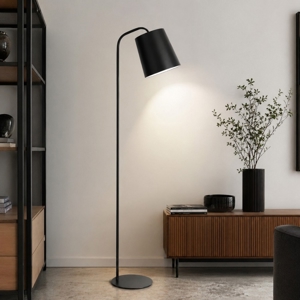 Lampada da terra moderna nera per salotto h188 cm