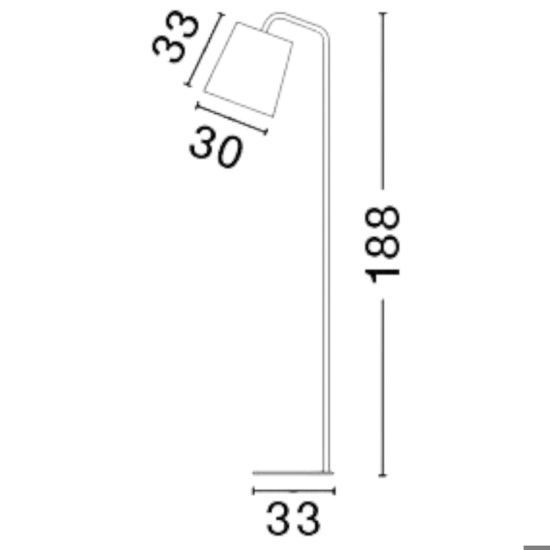 Lampada da terra moderna nera per salotto h188 cm