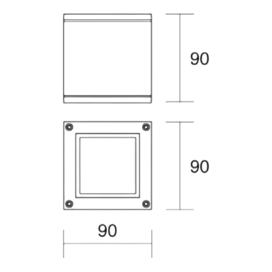 Faretto da soffitto per esterno cubo antracite