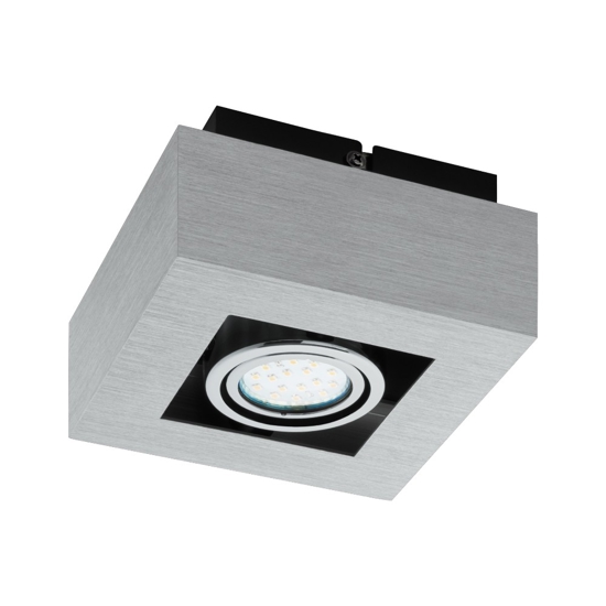 Faretto da soffitto plafone quadrato eglo orientabile nickel fp