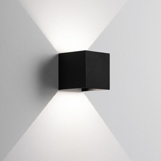 Applique per esterno nero 6w 3000k cubo fasci luce regolabili