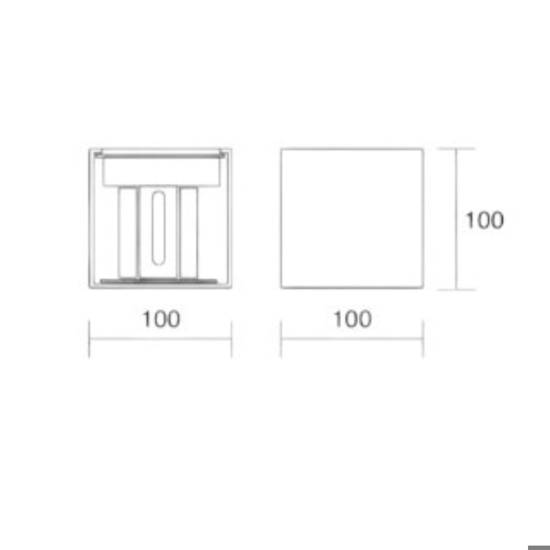Isyluce applique da esterno led 6w 4000k cubo nero