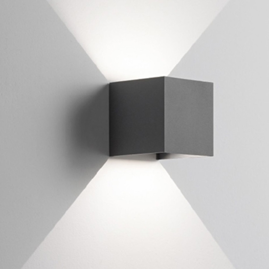 Applique per esterno led 6w 4000k cubo antracite