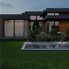 Lampione da giardino in cemento nero led 12w 3000k ip65
