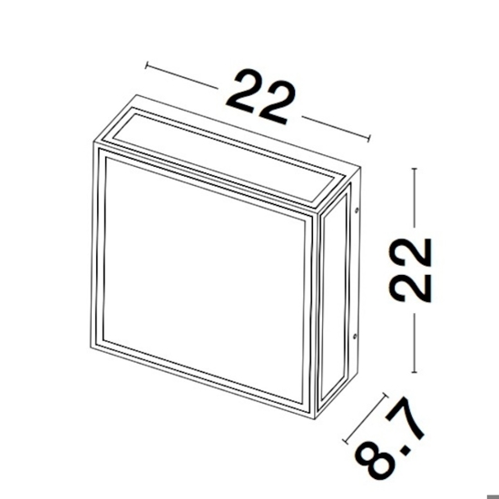 Applique per esterno parete soffitto quadrata antracite
