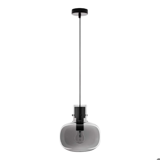 Lampada sospensione sfera in vetro grigio fume