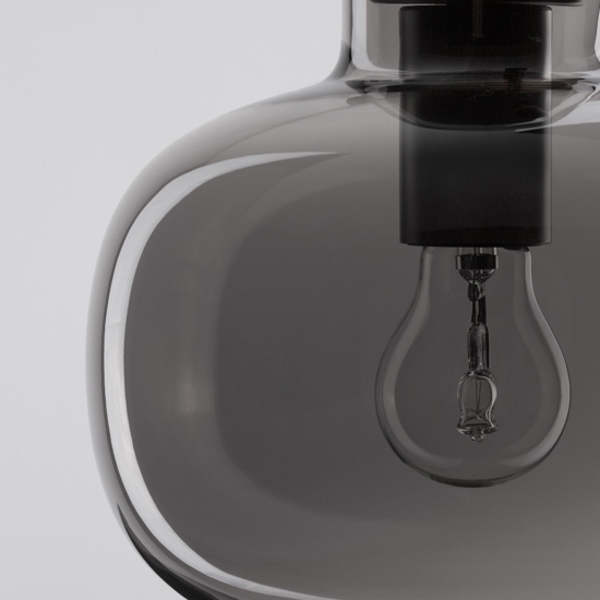 Lampada sospensione sfera in vetro grigio fume