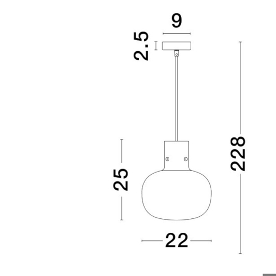 Lampada sospensione sfera in vetro grigio fume