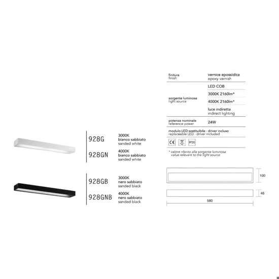 Isyluce applique led 24w 4000k bianca per interni moderna fp