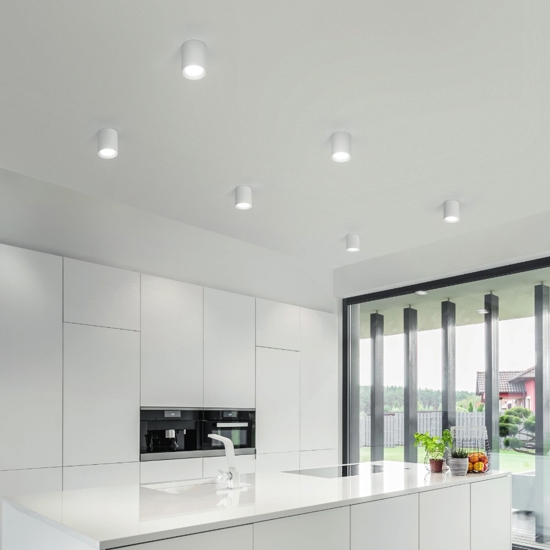 Faretto led da soffitto cilindro bianco isyluce 9w 4000k