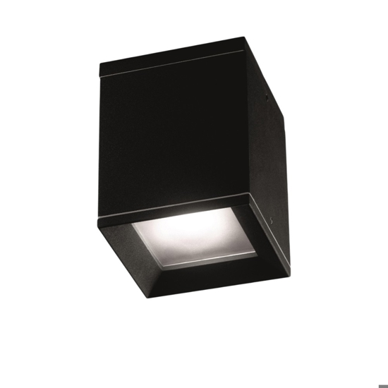 Faretto da esterno nero per soffitto cubo isyluce quadrato