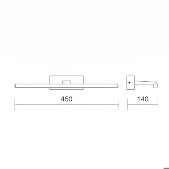 Isyluce applique per specchio da bagno 8w 4000k cromo
