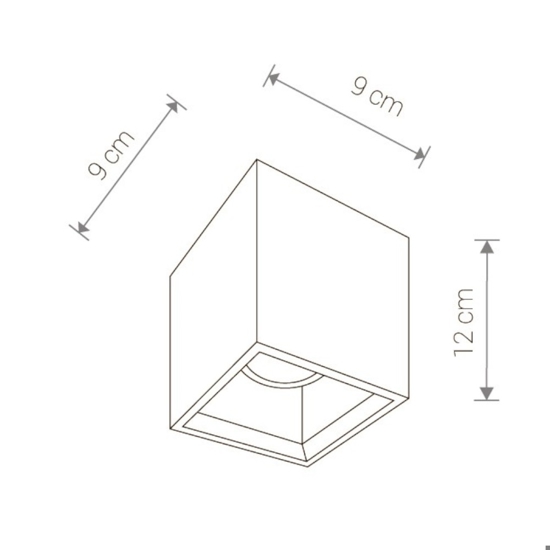 Faretto cubo di cemento da soffitto grigio fp