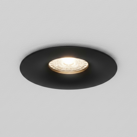Faretto da incasso a soffitto rotondo nero