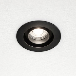 Faretto da incasso a soffitto nero rotondo orientabile