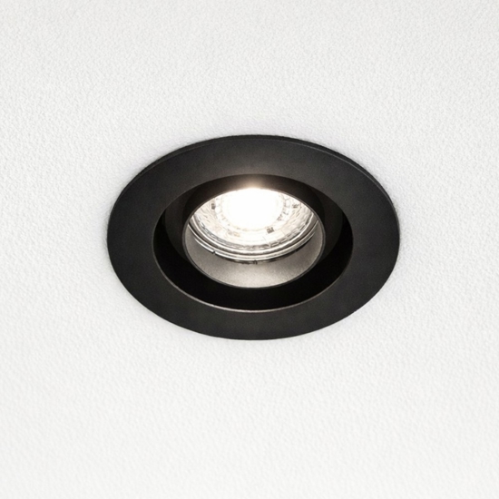 Faretto da incasso a soffitto nero rotondo orientabile