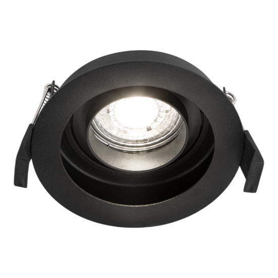 Faretto da incasso a soffitto nero rotondo orientabile