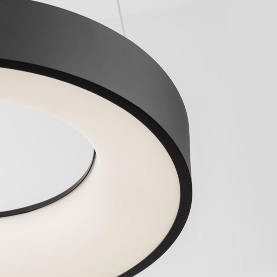 Lampadario anello 38 cm nero dimmerabile 3000k led 30w