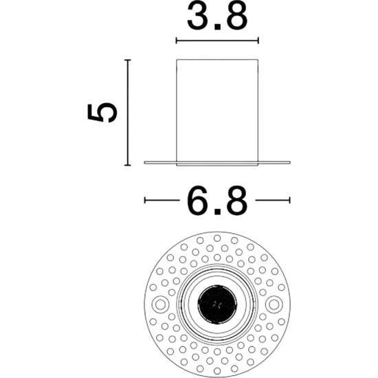Faretto incasso led tondo bianco per cartongesso 3w 3000k