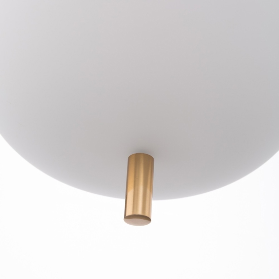 Lampada pendente a sospensione sfera vetro bianco oro