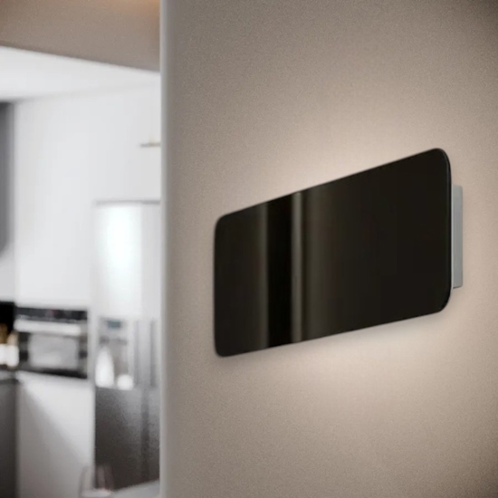 Linea light applique gemini w1 nera led 14w 2700k bi emissione