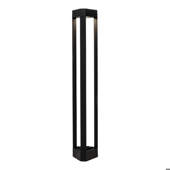Lampione nero moderno per esterno da giardino led 9w 3000k